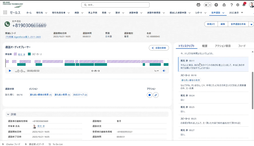 Salesforceのデモンストレーションの具体的な画面の図