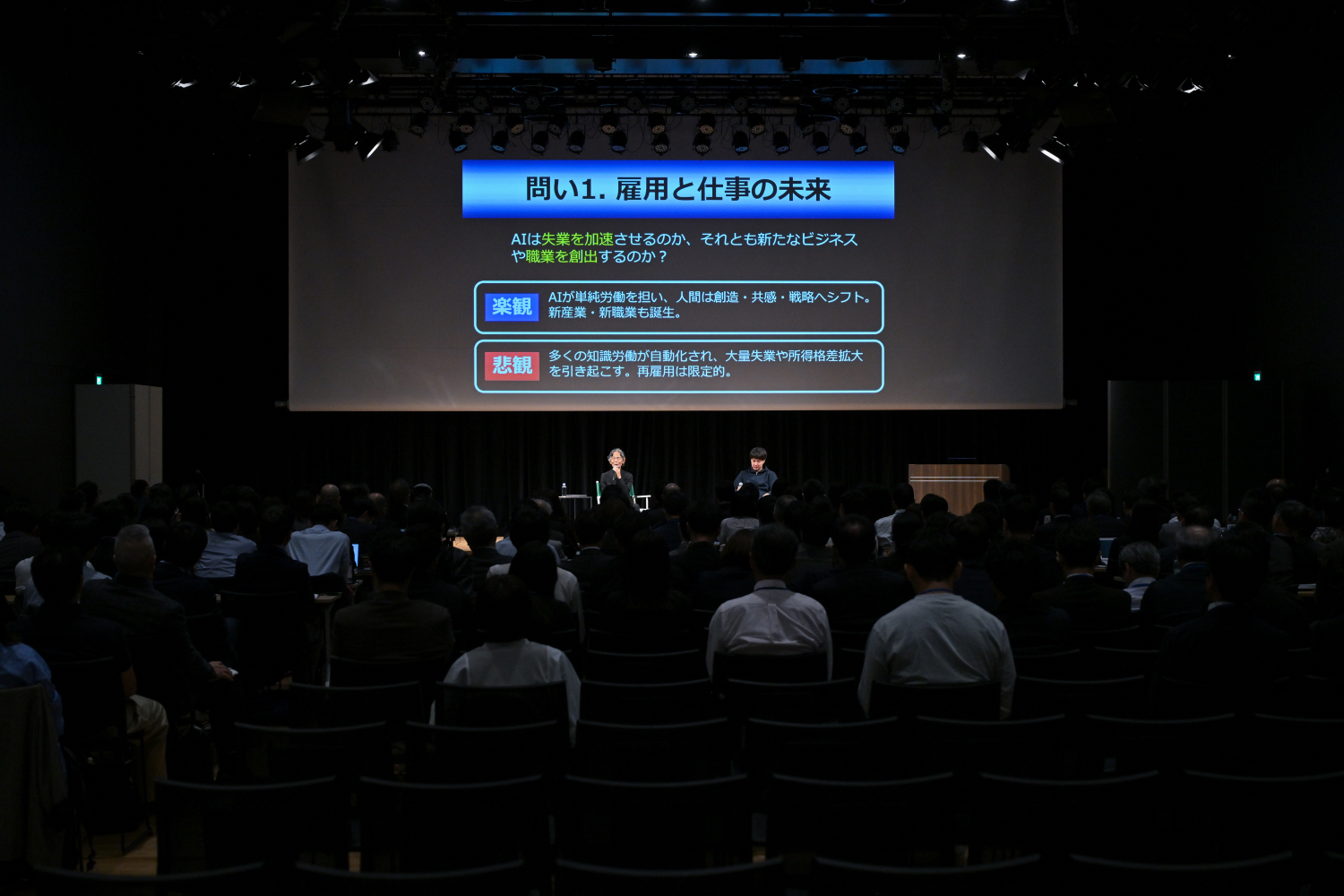 AI時代の雇用と仕事の未来をテーマにしたパネルディスカッションの様子