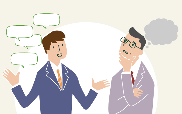 ポストセールスにおける売り手と顧客の認識のズレを表したイラスト